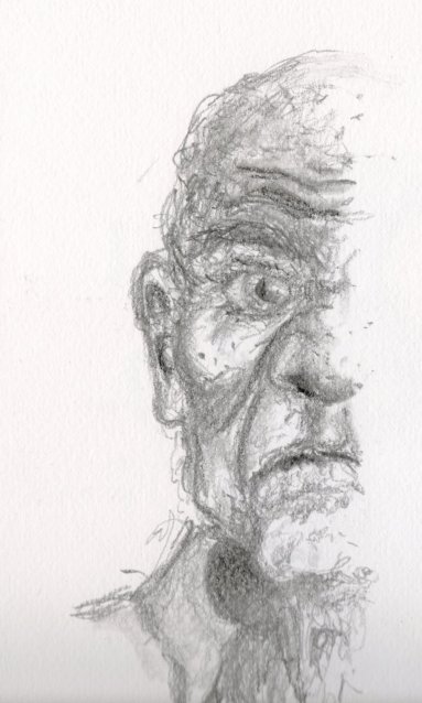 Grandfather, graphite on paper